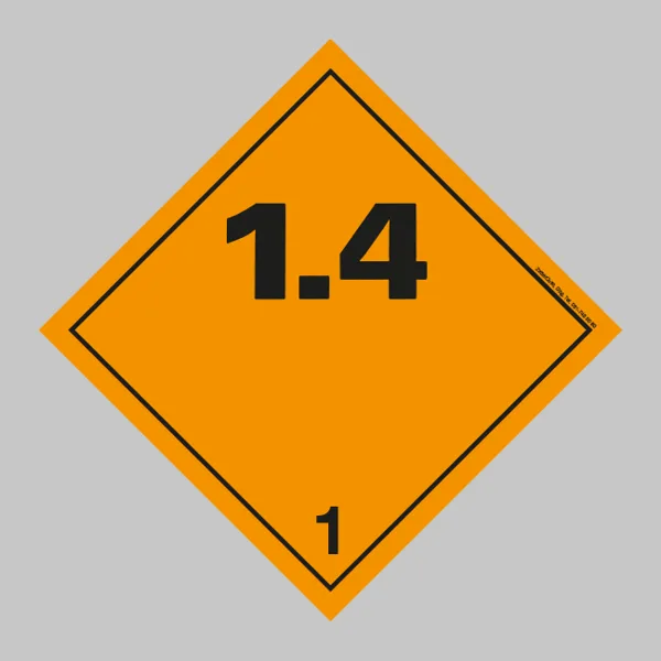 Gefahrgutetikett: Klasse 1.4 Explosive Stoffe und Gegenstände | 10×10 cm
