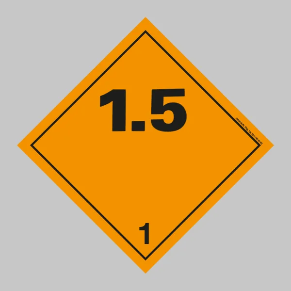 Gefahrgutetikett: Klasse 1.5 Explosive Stoffe und Gegenstände | 10×10 cm