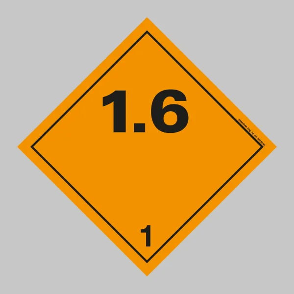 Gefahrgutetikett: Klasse 1.6 Explosive Stoffe und Gegenstände | 10×10 cm