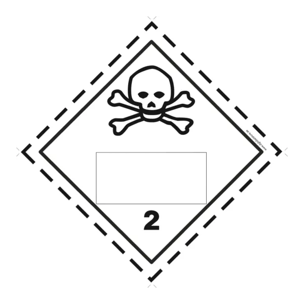 Klasse 2.3 Gase | 25×25 cm | mit weißem Feld